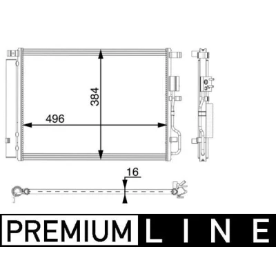 Imagem de MAHLE ORIGINAL AC 61 000P Condensador com secador 496 R 1234yf