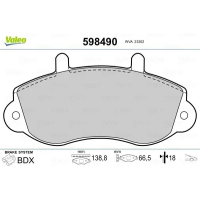 Imagem de VALEO 598490 Jogo de pastilhas para travão disco Eixo dianteiro excl. contacto aviso desgaste sem chapa anti ruído RENAULT: TRAFIC 2 Kasten