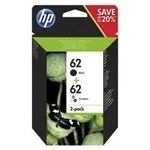 Imagem de HP 62 COMBO2PACK PRETO TRICOLOR BL
