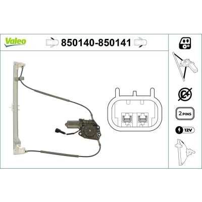 Imagem de Valeo Elevador de vidro à frente, lado esquerdo elétrico com motor sem função conforto 850140 FIAT: Punto I Hatchback