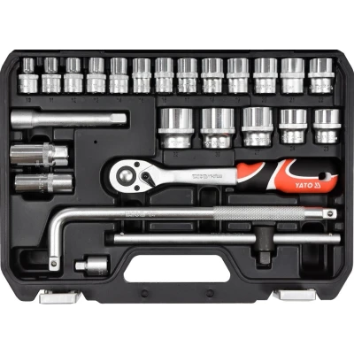 Imagem de YATO YT 38741 Conjunto de soquete 25 Aço cromo molibdénio 1/2