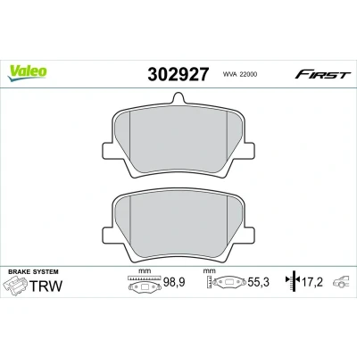 Imagem de VALEO 302927 Jogo de pastilhas para travão disco Eixo traseiro excl. contacto aviso desgaste sem parafusos, com chapa anti ruído VOLVO: XC40