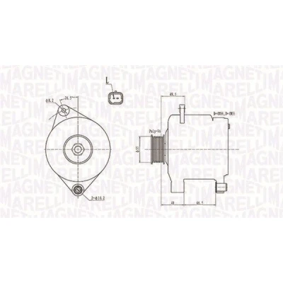 Imagem de MAGNETI MARELLI 063731444010 Alternador 12V 110A RENAULT: CLIO 2, Kangoo I Express, 2 Kasten
