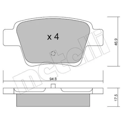 Imagem de METELLI 22 0639 0 Jogo de pastilhas para travão disco excl. contacto aviso desgaste PEUGEOT: 207 Hatchback, 307 SW