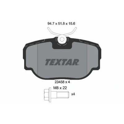 Imagem de TEXTAR 2345801 Jogo de pastilhas para travão disco não preparado indicador aviso desgaste com parafusos pinça