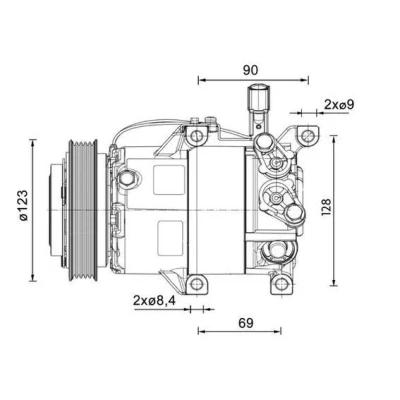 Imagem de MAHLE ORIGINAL ACP 1459 000P Compressor 5VS12ic 12 PAG 46 YF R 1234yf, 134a