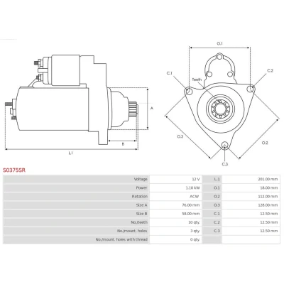 Imagem de Motor de arranque AS PL S0375SR