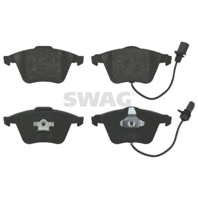 Imagem de SWAG 30 91 6584 Jogo de pastilhas para travão disco Eixo dianteiro incl. contacto aviso desgaste com grampo do êmbolo AUDI: A4 B6 Avant