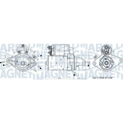 Imagem de MAGNETI MARELLI 063721407010 Motor de arranque 12 1,1 8 CITROËN: C1 I, PEUGEOT: 107 Hatchback, TOYOTA: Aygo