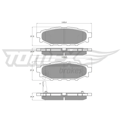 Imagem de TOMEX brakes TX 15 37 Jogo de pastilhas para travão disco Eixo traseiro com avisador sonoro desgaste SUBARU: Impreza III Hatchback, Forester IV