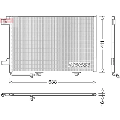 Imagem de DENSO DCN17007 Condensador sem secador 638x411x16 R 134a 638 MERCEDES BENZ: Classe A, B