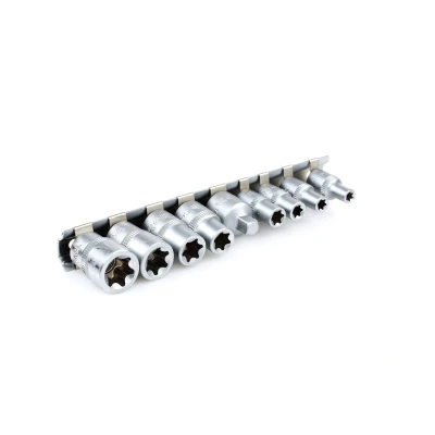 Imagem de YATO YT 0520 Conjunto de soquete 9 Torx aço cromo vanádio 1/4, 3/8