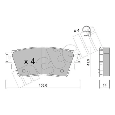 Imagem de METELLI 22 1160 0 Jogo de pastilhas para travão disco excl. contacto aviso desgaste MITSUBISHI: Eclipse Cross