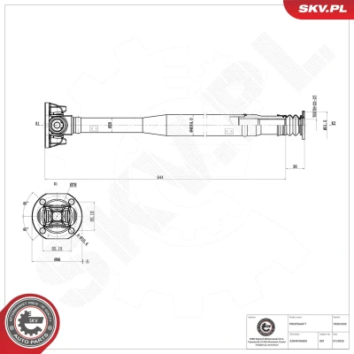 Imagem de ESEN SKV 69SKV876 Rótula de suspensão Eixo dianteiro, em cima 17,3mm LAND ROVER: Discovery 3