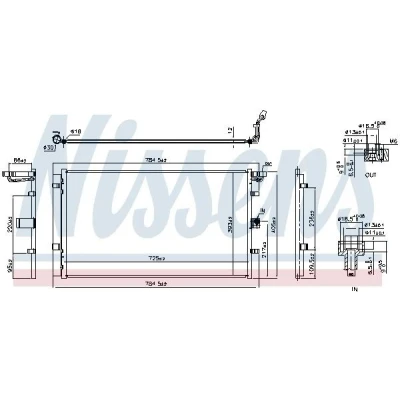 Imagem de NISSENS 940902 Condensador com secador Alumínio 725 R 134a