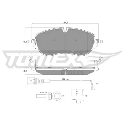 Imagem de TOMEX brakes TX 60 00 Jogo de pastilhas para travão disco