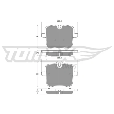 Imagem de TOMEX brakes TX 60 07 Jogo de pastilhas para travão disco Eixo traseiro preparado indicador aviso desgaste BMW: 5 Sedan, 7, X5