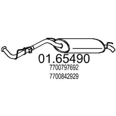 Imagem de MTS 01.65490 Panela de escape traseira 1260 RENAULT: CLIO 1