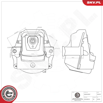 Imagem de ESEN SKV 75SKV327 Suporte, motor esquerda Apoio hidráulico Alumínio, Borracha 150mm AUDI: A5 B8 Coupe, Q5, A4 Avant