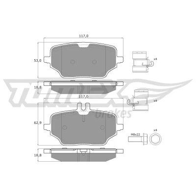 Imagem de TOMEX brakes TX 60 22 Jogo de pastilhas para travão disco