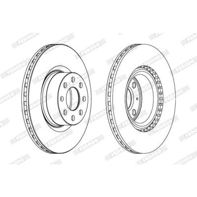 Imagem de FERODO PREMIER DDF1298C Disco de travão 284 22 4 ventilado revestido com parafusos FIAT: Grande Punto Hatchback, Evo Hatchback