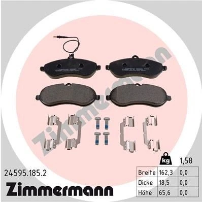 Imagem de ZIMMERMANN 24595.185.2 Jogo de pastilhas para travão disco FIAT: Scudo II, II Van, Camião plataforma / Chassis