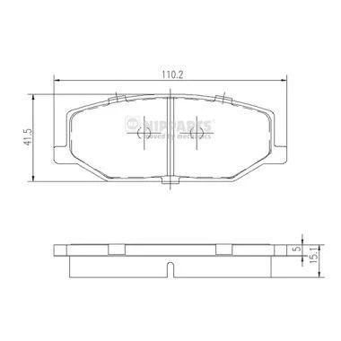 Imagem de NIPPARTS J3608003 Jogo de pastilhas para travão disco Eixo dianteiro não preparado indicador aviso desgaste SUZUKI: Jimny SUV