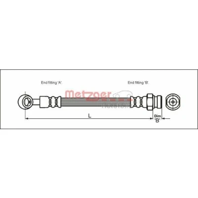 Imagem de METZGER 4110405 Mangueira de Travão 266 Banjo