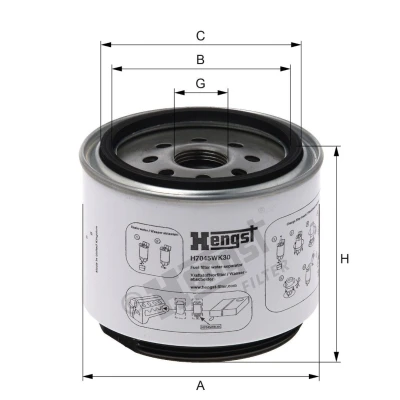 Imagem de HENGST FILTER Filtro de Combustível aparafusado H7045WK30