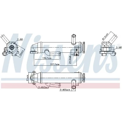 Imagem de NISSENS 989430 Radiador EGR sem &#039;bypass&#039; de vácuo