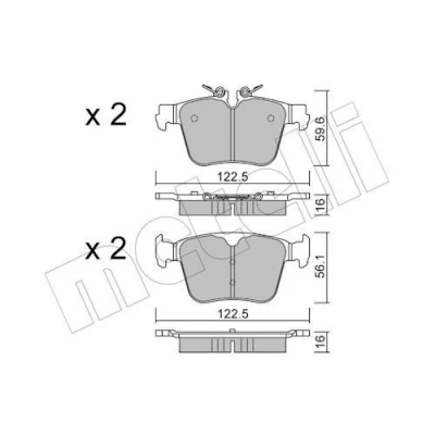 Imagem de METELLI 22 1329 0 Jogo de pastilhas para travão disco preparado indicador aviso desgaste VOLVO: V90 II Carrinha, V60 II, XC90