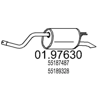 Imagem de MTS 01.97630 Panela de escape traseira 1200 FIAT: Punto II Hatchback