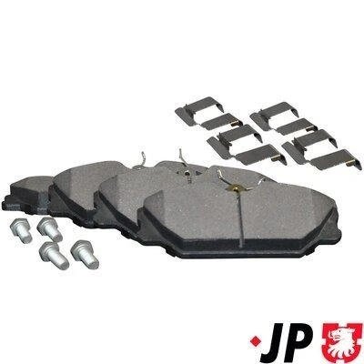 Imagem de JP GROUP 4363601510 Jogo de pastilhas para travão disco Eixo dianteiro excl. contacto aviso desgaste RENAULT: CLIO 2, Scénic 1, MEGANE 1