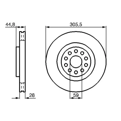 Imagem de BOSCH 0 986 478 963 Disco de travão 305 28 5 108 ventilado, interior ventilado oleado