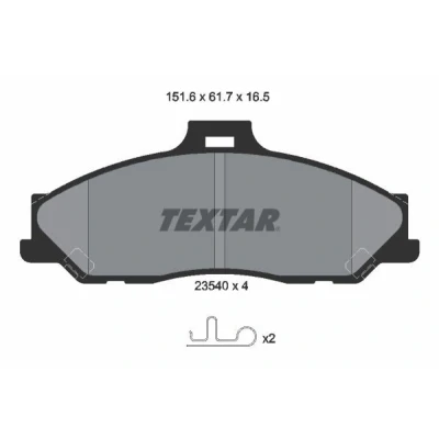 Imagem de TEXTAR 2354001 Jogo de pastilhas para travão disco com avisador sonoro desgaste acessórios MAZDA: Série B Pick up, BT 50 up