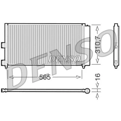 Imagem de DENSO DCN09070 Condensador com secador 565x310.7x16 R 134a 565 FIAT: Punto II Hatchback, Grande Doblo I Cargo, LANCIA: Ypsilon