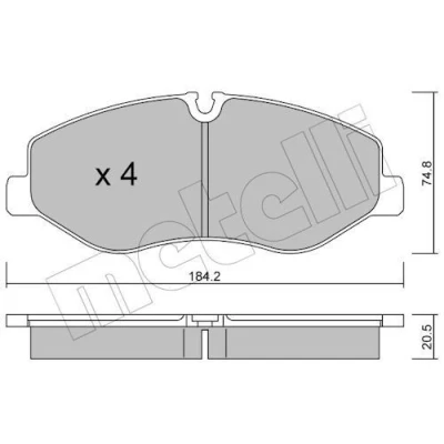 Imagem de METELLI 22 1139 0 Jogo de pastilhas para travão disco preparado indicador aviso desgaste MERCEDES BENZ: Vito Tourer, Classe V