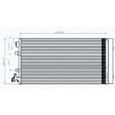 Imagem de MAGNETI MARELLI 350203826000 Condensador com secador 668x348x16 348mm 668mm 16mm RENAULT: MEGANE 3 Grandtour, 3, SCENIC