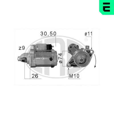 Imagem de ERA 220677A Motor de arranque 12 1,3 9 TOYOTA: Yaris II Hatchback