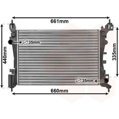 Imagem de VAN WEZEL 17002318 Radiador, arrefecimento do motor Alumínio 540 375 26 Aletas de refrigeração unidas mecanicamente FIAT: Grande Punto Hatchback