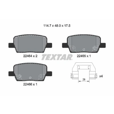 Imagem de TEXTAR 2246401 Jogo de pastilhas para travão disco incl. contacto aviso desgaste com acessórios CHEVROLET: Camaro VI Coupe
