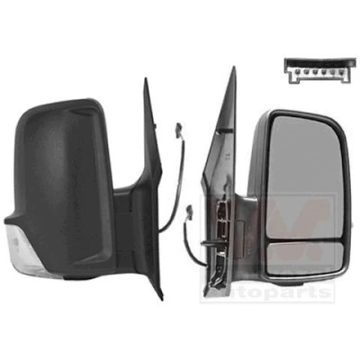 Imagem de Espelho retrovisor Van Wezel 3077828 com cabo à direita preto completo, convexo, para regulação eléctrica dos espelhos, aquecível, não