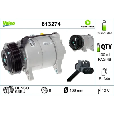 Imagem de VALEO 813274 compressor 6SEU 12 PAG 46 R 134a com óleo de BMW: 5 Touring, 1 Hatchback, X3