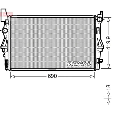 Imagem de DENSO DRM17114 Radiador, arrefecimento do motor 690 420 18