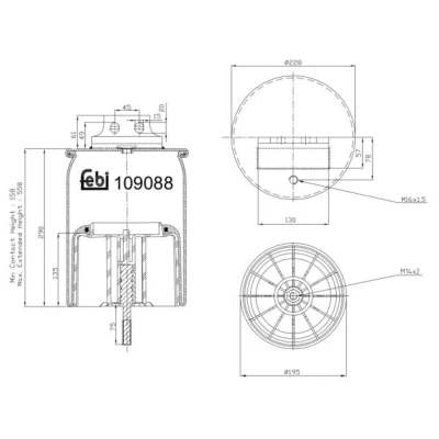 Imagem de FEBI BILSTEIN 109088 Fole, suspensão pneumática