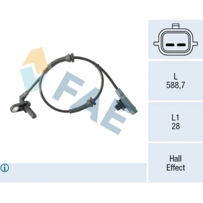 Imagem de FAE 78505 Sensor de ABS com cabo Hall 2 589
