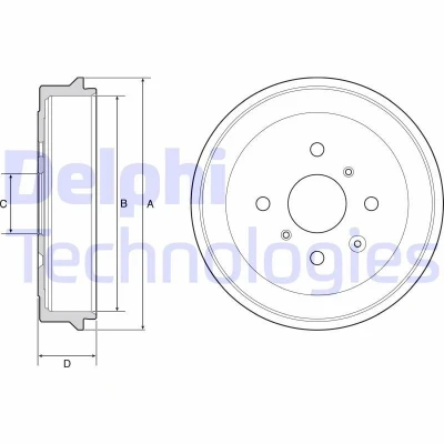 Imagem de DELPHI BF506 Tambor de Travão sem anel sensor do ABS, o rolamento da roda 233 TOYOTA: Aygo, PEUGEOT: 107 Hatchback