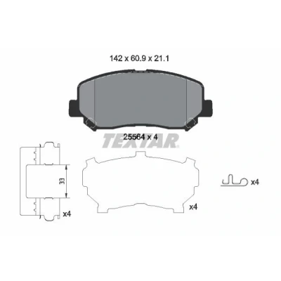 Imagem de TEXTAR 2556403 Jogo de pastilhas para travão disco com avisador sonoro desgaste acessórios JEEP: Cherokee V