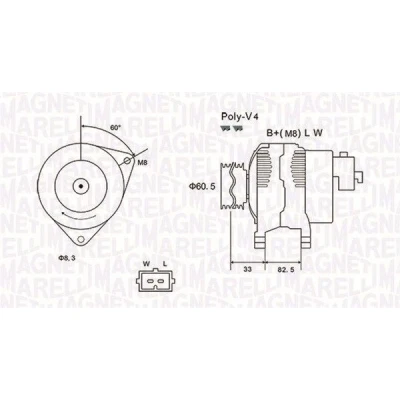 Imagem de MAGNETI MARELLI 063731317010 Alternador 12V 95A FORD: Transit Mk4 Van, Camião de plataforma/Chassis