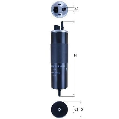 Imagem de MAHLE ORIGINAL KL 831/11 filtro de Combustível com aquecimento do 8mm 7,9mm VOLVO: XC60 II, V60 XC90 II
